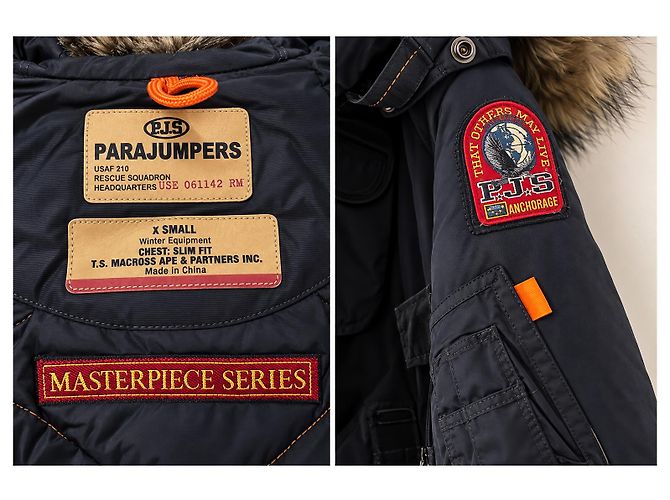 Parajumpers Schwarze Bomberjacke mit Pelzkapuze - Ansicht 18