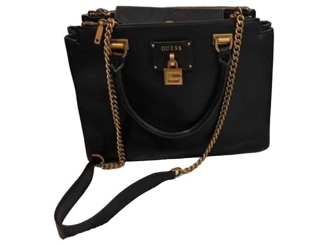 Guess Borsa a mano in pelle nera - vista 2