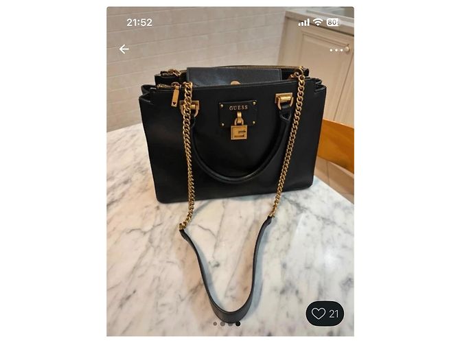 Guess Borsa a mano in pelle nera - vista 4
