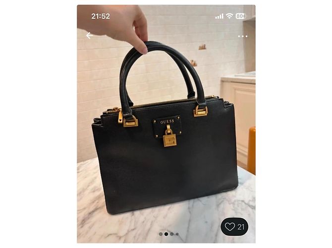 Guess Borsa a mano in pelle nera - vista 5