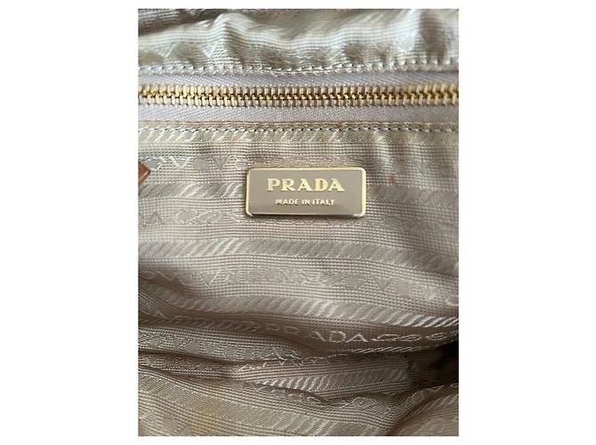 Double Prada Venezia Boston-Tasche aus Leder und Nylon mit Multicolor-Print - Ansicht 10