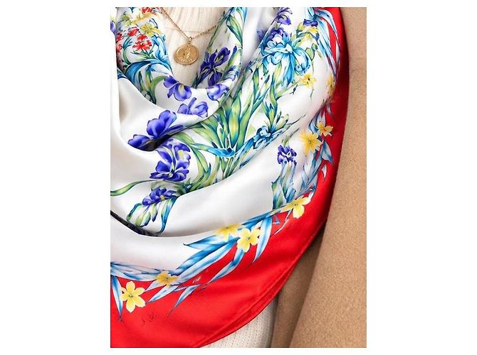Hermès "Le Cheval de Flore" Silk Scarf - view 8