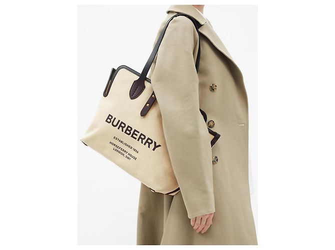 Burberry Canvas Tote Bag mit passendem Beutel - Ansicht 8