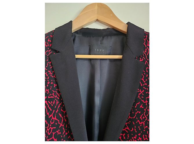 IKKS Printed Blazer Jacket Black and Red - view 3