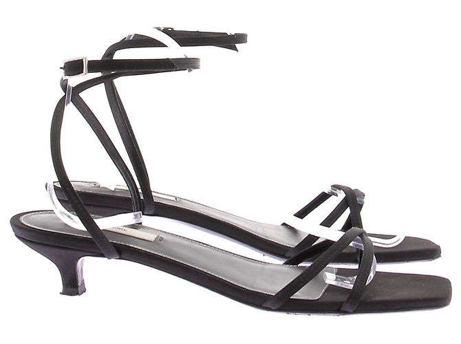 Totême Schwarze Satin-Sandalen - Ansicht 3