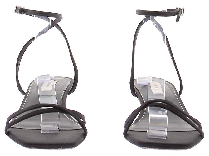 Totême Schwarze Satin-Sandalen - Ansicht 4