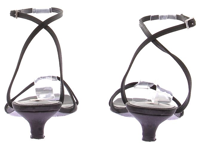 Totême Schwarze Satin-Sandalen - Ansicht 5