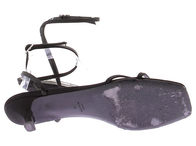 Totême Schwarze Satin-Sandalen - Ansicht 7