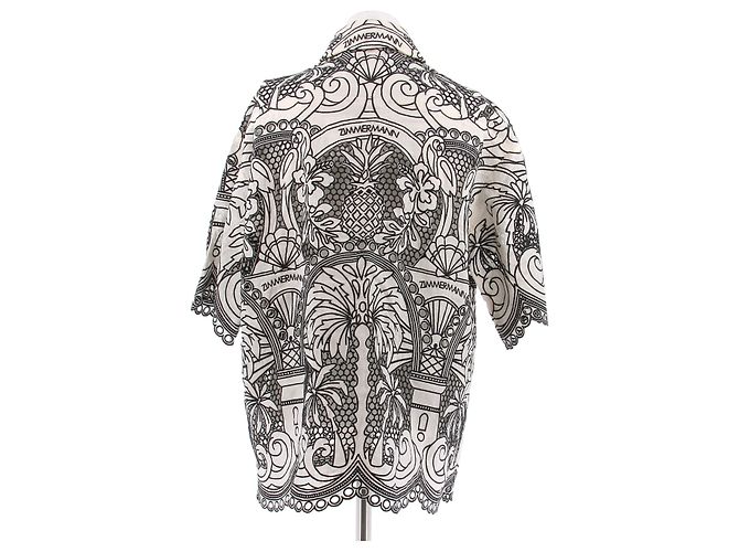 Zimmermann Camisa de lino blanca y negra - vista 2