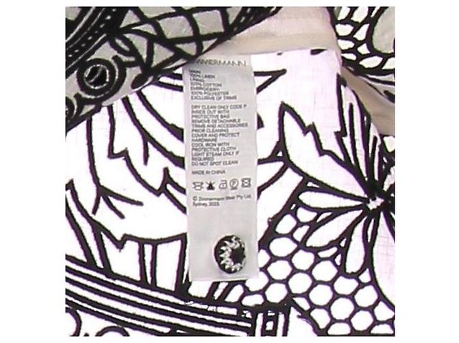 Zimmermann Camisa de lino blanca y negra - vista 6