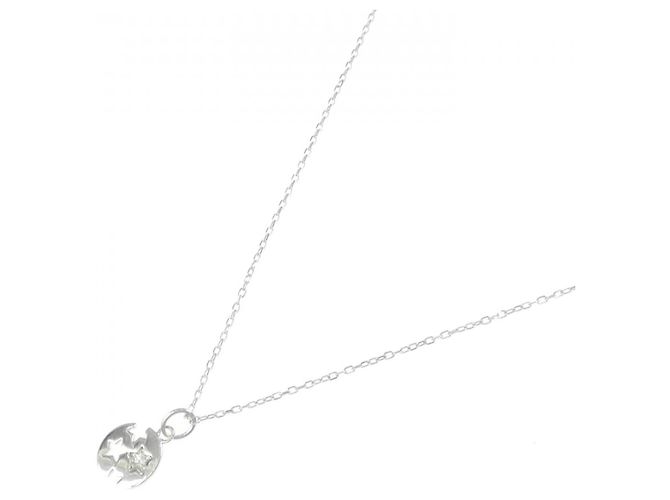 Autre Marque Collana in oro bianco K10 e diamanti - vista 2