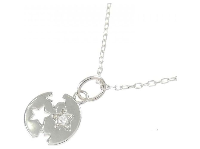 Autre Marque Collana in oro bianco K10 e diamanti - vista 3