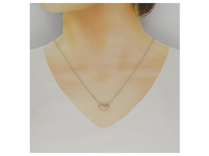 Autre Marque K14 Roségold Diamantenhalskette - Ansicht 6
