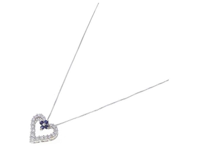 Autre Marque Collana Cuore Zaffiro e Diamanti Au750 Au417 - vista 2