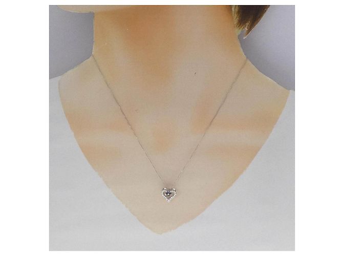Autre Marque Collana Cuore Zaffiro e Diamanti Au750 Au417 - vista 6
