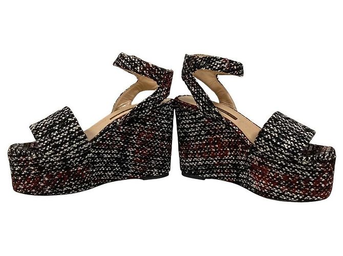 Autre Marque Sandales compensées à plateforme Pellico Sunny Tweed - vue 3