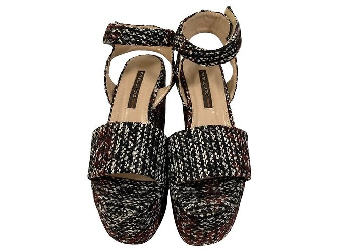 Autre Marque Sandales compensées à plateforme Pellico Sunny Tweed - vue 4
