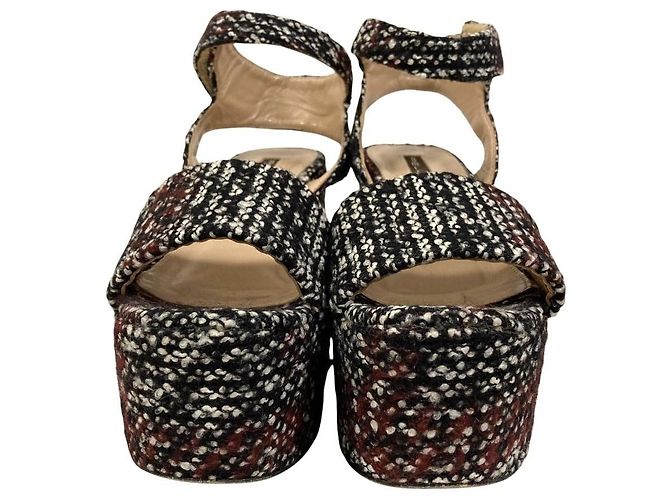 Autre Marque Sandales compensées à plateforme Pellico Sunny Tweed - vue 5