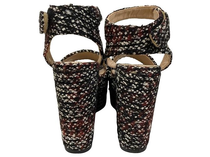 Autre Marque Sandales compensées à plateforme Pellico Sunny Tweed - vue 6