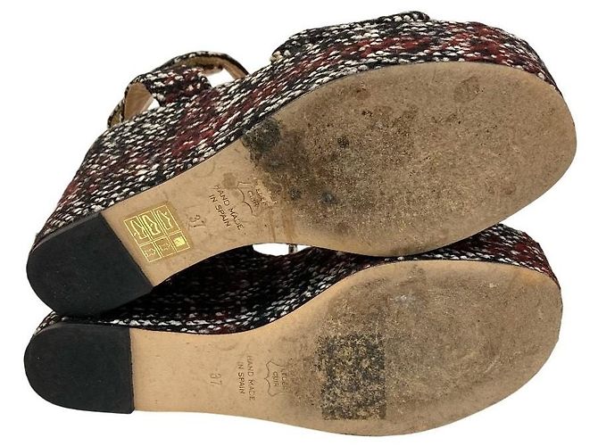 Autre Marque Sandales compensées à plateforme Pellico Sunny Tweed - vue 7
