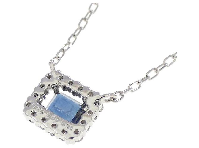 Autre Marque Pt900 Pt850 Saphir Diamant Halskette - Ansicht 4