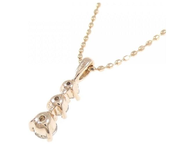 Autre Marque Collier K10 Pink Gold Diamond - vue 4