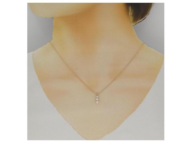 Autre Marque Collier K10 Pink Gold Diamond - vue 6