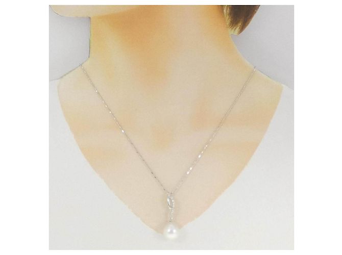 Autre Marque Collana in perle bianche del Mar del Sud e diamanti Au750 - vista 6