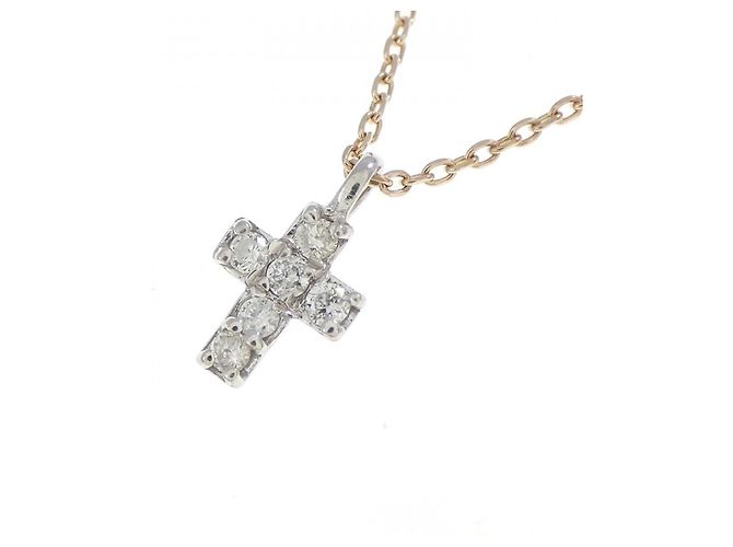 Autre Marque Collar de diamantes K10 Oro blanco K10 Oro rosa - vista 3