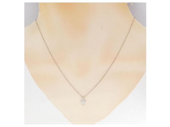 Autre Marque Collar de diamantes K10 Oro blanco K10 Oro rosa - vista 6