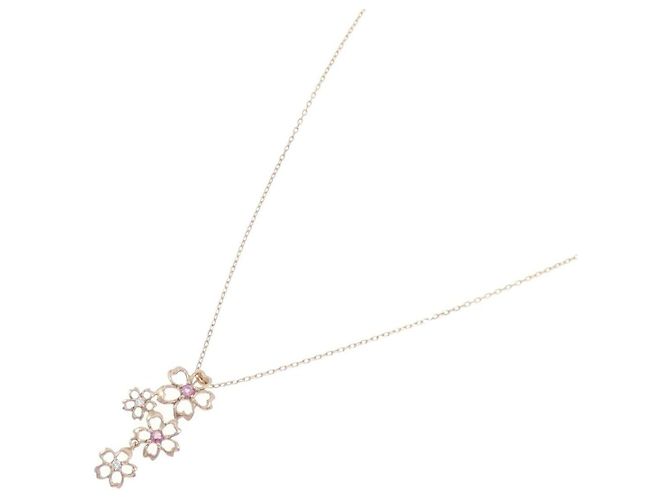 Autre Marque Au750 Blumen-Tourmalin-Diamant-Halskette - Ansicht 2