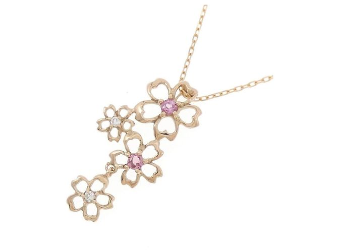 Autre Marque Au750 Blumen-Tourmalin-Diamant-Halskette - Ansicht 3