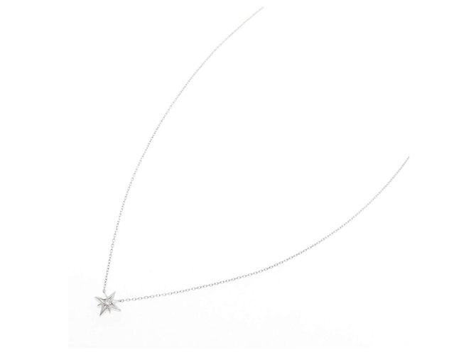 Autre Marque Collana in oro bianco K10 e diamanti - vista 2