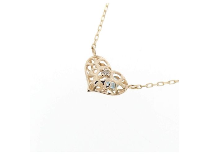 Autre Marque Collar de oro amarillo K10 con topacio azul y diamantes - vista 3