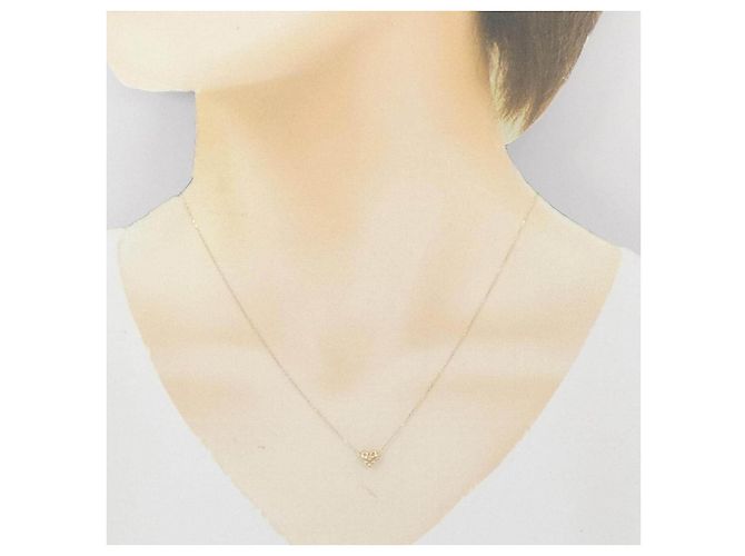 Autre Marque Collar de oro amarillo K10 con topacio azul y diamantes - vista 6