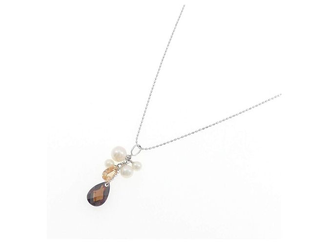 Autre Marque Collana di perle d'acqua dolce in oro bianco K10 - vista 2