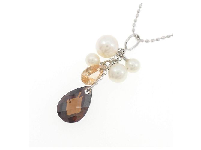 Autre Marque Collana di perle d'acqua dolce in oro bianco K10 - vista 3