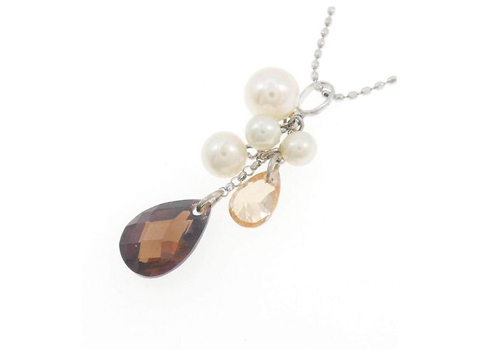 Autre Marque Collana di perle d'acqua dolce in oro bianco K10 - vista 4