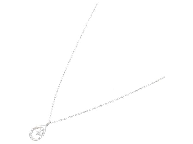 Autre Marque Colar de ouro branco K10 e diamantes - vista 2