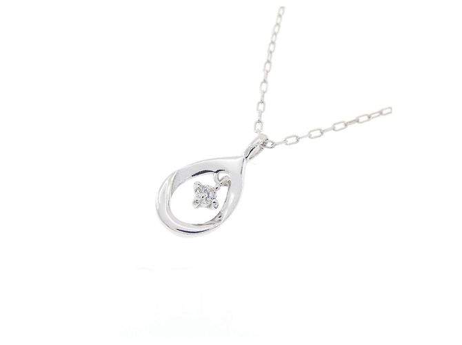 Autre Marque Colar de ouro branco K10 e diamantes - vista 3