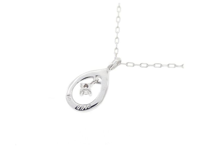 Autre Marque Colar de ouro branco K10 e diamantes - vista 4