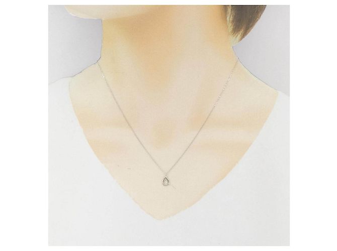 Autre Marque Colar de ouro branco K10 e diamantes - vista 6