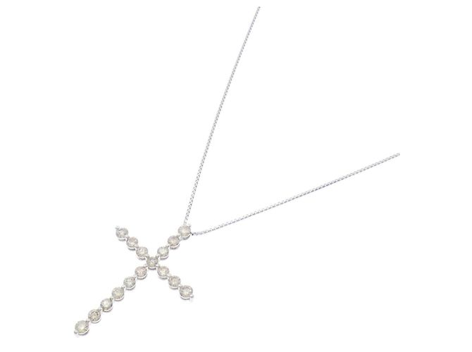 Autre Marque Collana in oro bianco Au750 e diamanti - vista 2