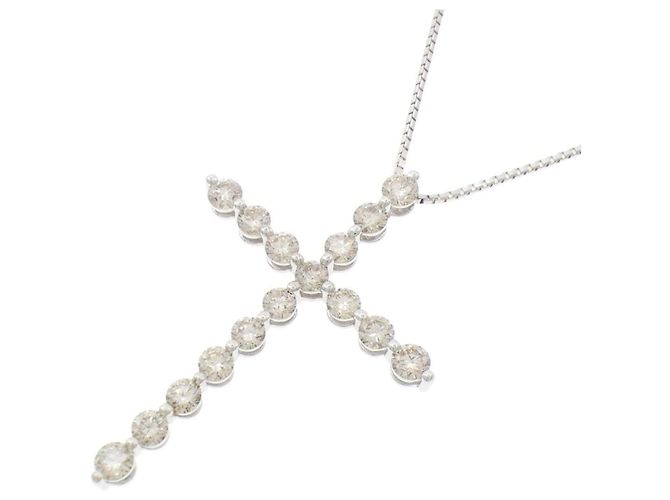 Autre Marque Collana in oro bianco Au750 e diamanti - vista 3