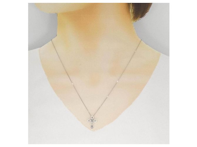 Autre Marque Collana in oro bianco 10K e diamanti - vista 6