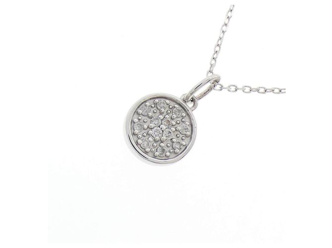 Autre Marque Collana in oro bianco K10 e diamanti - vista 3
