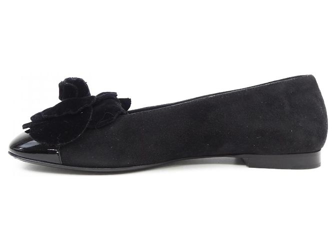 Ballerine Chanel in camoscio, pelle di capretto, velluto e vernice - vista 2