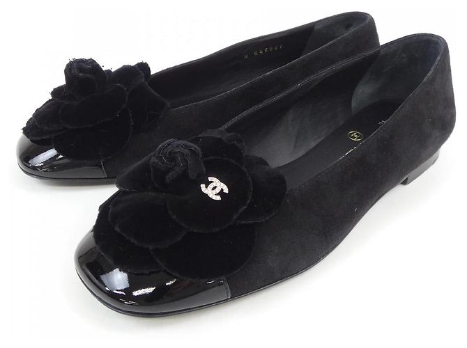 Ballerine Chanel in camoscio, pelle di capretto, velluto e vernice - vista 3