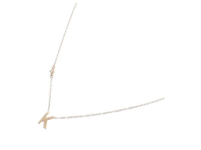 Autre Marque K10 Gelbgold Initial K Diamant-Halskette - Ansicht 2
