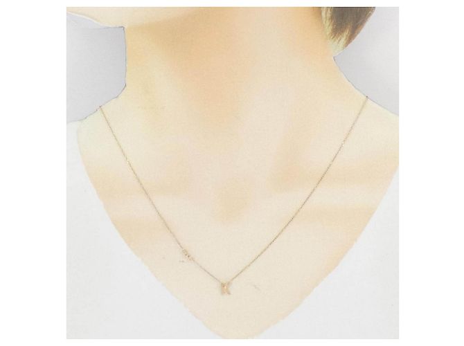 Autre Marque K10 Gelbgold Initial K Diamant-Halskette - Ansicht 8